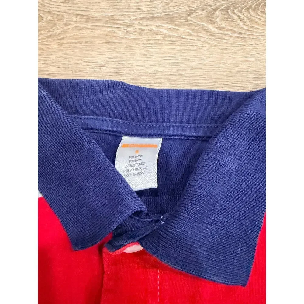 Gymboree Boys Size 6 Patriotic Polo Shirt - Red, White & Blue